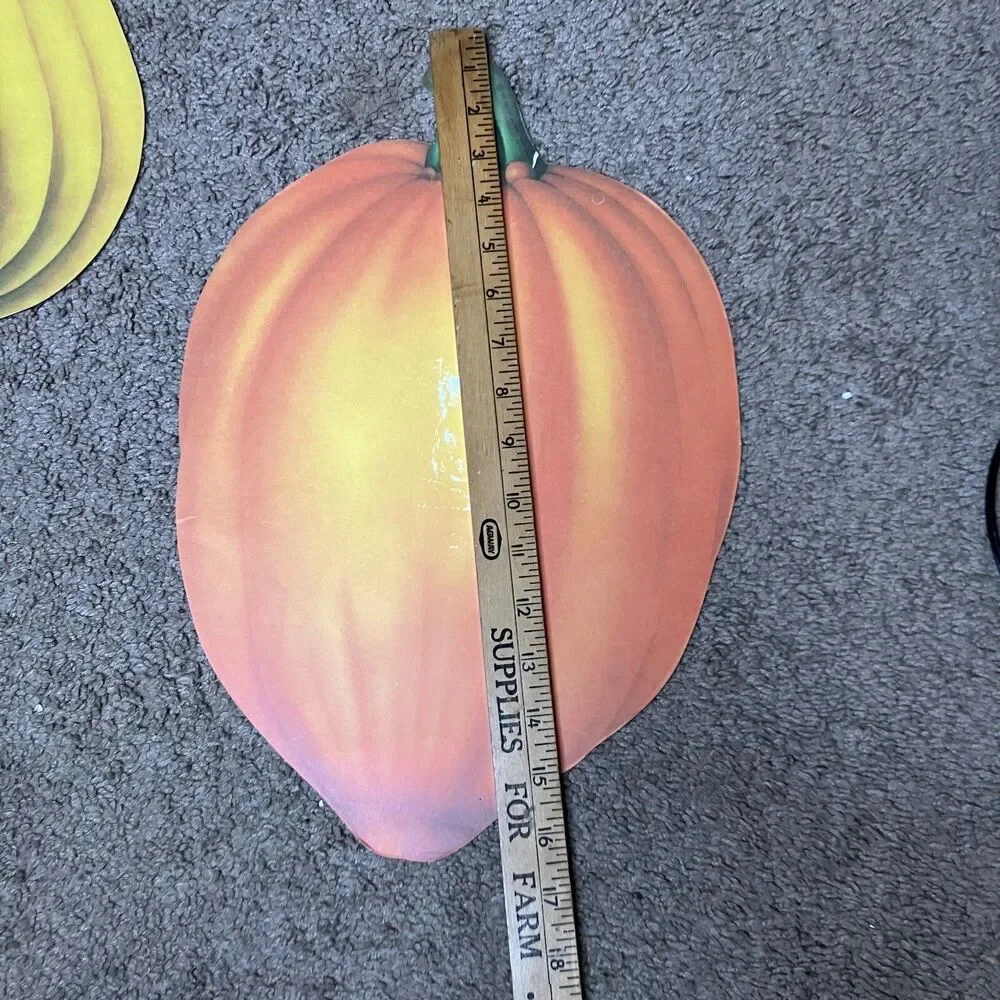 1985 Beistle Die Cut Decoration Lot Of 5 Autumn Fall Gourd Squash Pumpkin USA